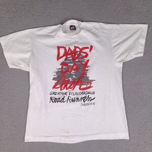 Vintage 1994 Dads‎ Day Dash Road Runners T-Shirt Mens Large White Ft Lauderdale